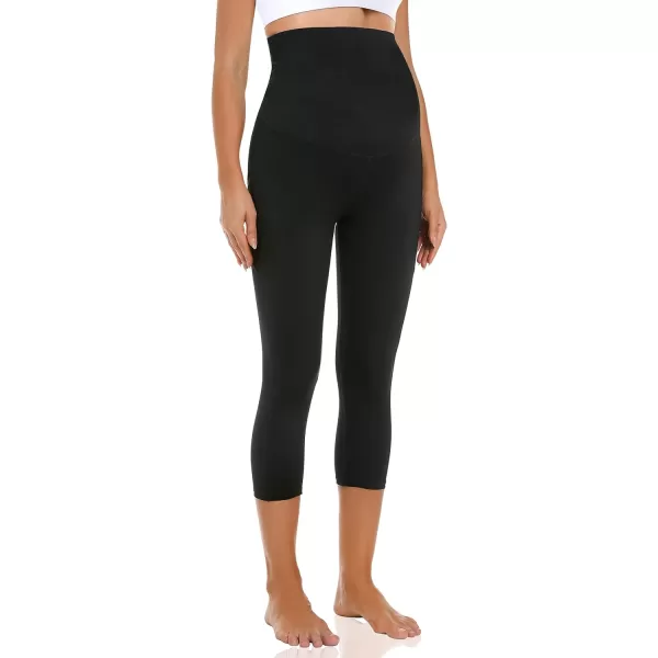 Foucome Women's Maternity Capri Leggings Over The Belly Pregnancy Active Workout Yoga Pants