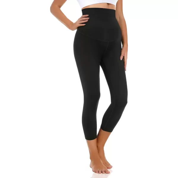 Foucome Women's Maternity Capri Leggings Over The Belly Pregnancy Active Workout Yoga Pants