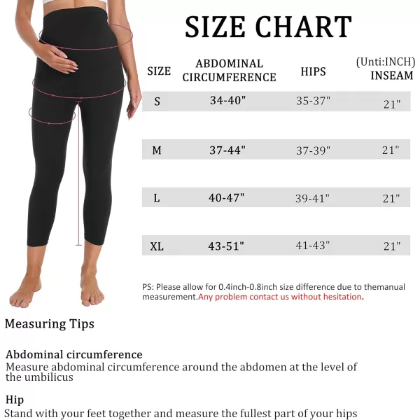 Foucome Women's Maternity Capri Leggings Over The Belly Pregnancy Active Workout Yoga Pants