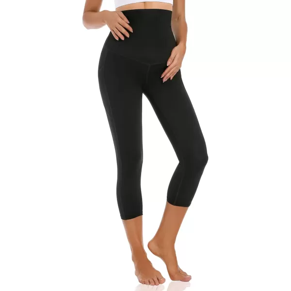 Foucome Women's Maternity Capri Leggings Over The Belly Pregnancy Active Workout Yoga Pants