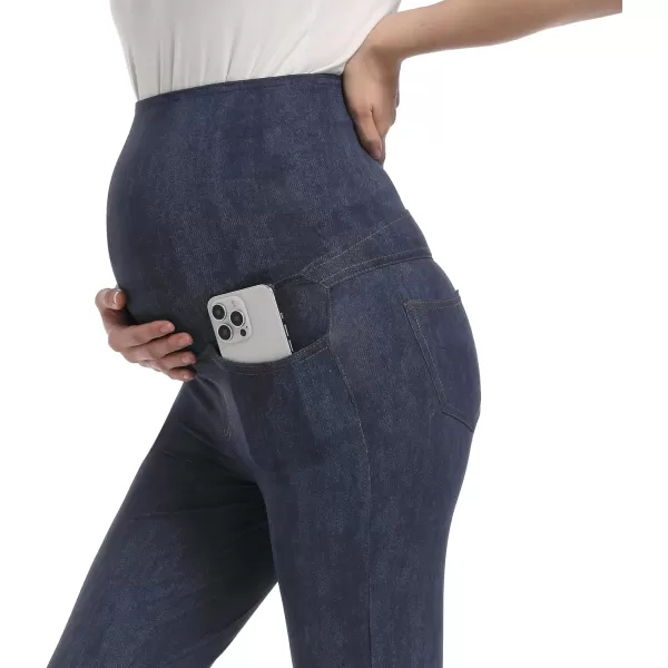 Foucome Maternity Jeans Over The Belly Slim Stretchy Skinny Pants Pregnancy Jeggings for Women