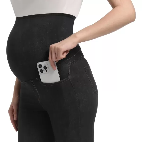 Foucome Maternity Jeans Over The Belly Slim Stretchy Skinny Pants Pregnancy Jeggings for Women