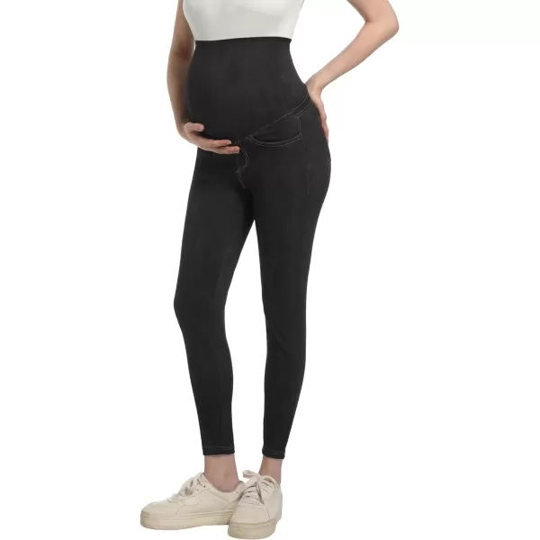 Foucome Maternity Jeans Over The Belly Slim Stretchy Skinny Pants Pregnancy Jeggings for Women