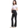 imageFoucome Maternity Bootcut Jeans Stretchy Flare Jeggings Pregnancy Flare Denim Pants Bell Bottoms with PocketsBlack