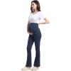 imageFoucome Maternity Bootcut Jeans Stretchy Flare Jeggings Pregnancy Flare Denim Pants Bell Bottoms with PocketsBlue