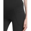 imageFoucome Womens Maternity Flare Leggings Bootcut Pregnancy Yoga Pants with PocketsBlack