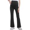 imageFoucome Womens Maternity Flare Leggings Bootcut Pregnancy Yoga Pants with PocketsBlack