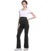 imageFoucome Womens Maternity Flare Leggings Bootcut Pregnancy Yoga Pants with PocketsBlack
