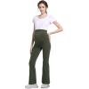 imageFoucome Womens Maternity Flare Leggings Bootcut Pregnancy Yoga Pants with PocketsGreen