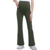 imageFoucome Womens Maternity Flare Leggings Bootcut Pregnancy Yoga Pants with PocketsGreen