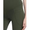 imageFoucome Womens Maternity Flare Leggings Bootcut Pregnancy Yoga Pants with PocketsGreen