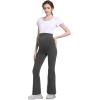 imageFoucome Womens Maternity Flare Leggings Bootcut Pregnancy Yoga Pants with PocketsGrey