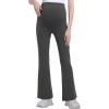 imageFoucome Womens Maternity Flare Leggings Bootcut Pregnancy Yoga Pants with PocketsGrey