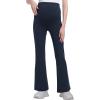 imageFoucome Womens Maternity Flare Leggings Bootcut Pregnancy Yoga Pants with PocketsNavy