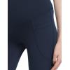 imageFoucome Womens Maternity Flare Leggings Bootcut Pregnancy Yoga Pants with PocketsNavy