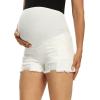 imageFoucome Womens Maternity Jean Shorts Fit Belly Denim Shorts Pregnancy Summer Casual Short Pants31 White
