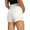 imageFoucome Womens Maternity Jean Shorts Fit Belly Denim Shorts Pregnancy Summer Casual Short Pants31 White