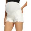 imageFoucome Womens Maternity Jean Shorts Fit Belly Denim Shorts Pregnancy Summer Casual Short Pants31 White