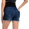 imageFoucome Womens Maternity Jean Shorts Fit Belly Denim Shorts Pregnancy Summer Casual Short Pants48 Dark Blue