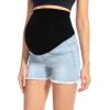 imageFoucome Womens Maternity Jean Shorts Fit Belly Denim Shorts Pregnancy Summer Casual Short Pants48 Light Blue