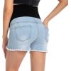 imageFoucome Womens Maternity Jean Shorts Fit Belly Denim Shorts Pregnancy Summer Casual Short Pants48 Light Blue