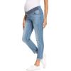 imageFoucome Womens Maternity Jeans Stretch Ripped Boyfriend Jeans Pregnancy Denim Pants with Pockets068  Blue
