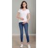 imageFoucome Womens Maternity Jeans Under The Belly Slim Stretchy Skinny Jeggings Comfy Pregnancy Denim PantsDark Blue