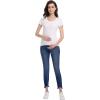imageFoucome Womens Maternity Jeans Under The Belly Slim Stretchy Skinny Jeggings Comfy Pregnancy Denim PantsDark Blue