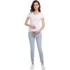 imageFoucome Womens Maternity Jeans Under The Belly Slim Stretchy Skinny Jeggings Comfy Pregnancy Denim PantsLight Blue