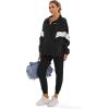 imageFoucome Womens Maternity Joggers Quick Dry Zipper Pockets Scrub Pants Pregnancy SweatpantsBlack