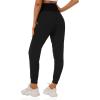 imageFoucome Womens Maternity Joggers Quick Dry Zipper Pockets Scrub Pants Pregnancy SweatpantsBlack