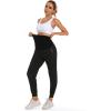 imageFoucome Womens Maternity Joggers Quick Dry Zipper Pockets Scrub Pants Pregnancy SweatpantsBlack