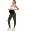 imageFoucome Womens Maternity Joggers Quick Dry Zipper Pockets Scrub Pants Pregnancy SweatpantsGreen