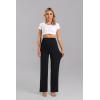 imageFoucome Womens Maternity Pants Casual Loose Wide Leg Cozy Pant Pregnancy Palazzo Lounge Trousers with Pockets2 Pack Black