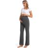 imageFoucome Womens Maternity Pants Casual Loose Wide Leg Cozy Pant Pregnancy Palazzo Lounge Trousers with Pockets2 Pack Blackgrey