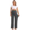 imageFoucome Womens Maternity Pants Casual Loose Wide Leg Cozy Pant Pregnancy Palazzo Lounge Trousers with Pockets2 Pack Blackgrey