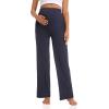 imageFoucome Womens Maternity Pants Casual Loose Wide Leg Cozy Pant Pregnancy Palazzo Lounge Trousers with Pockets2 Pack Blacknavy