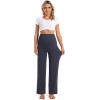 imageFoucome Womens Maternity Pants Casual Loose Wide Leg Cozy Pant Pregnancy Palazzo Lounge Trousers with Pockets2 Pack Blacknavy