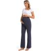 imageFoucome Womens Maternity Pants Casual Loose Wide Leg Cozy Pant Pregnancy Palazzo Lounge Trousers with Pockets2 Pack Blacknavy