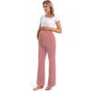 imageFoucome Womens Maternity Pants Casual Loose Wide Leg Cozy Pant Pregnancy Palazzo Lounge Trousers with Pockets2 Pack Blackpink