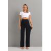 imageFoucome Womens Maternity Pants Casual Loose Wide Leg Cozy Pant Pregnancy Palazzo Lounge Trousers with PocketsBlack