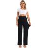 imageFoucome Womens Maternity Pants Casual Loose Wide Leg Cozy Pant Pregnancy Palazzo Lounge Trousers with PocketsBlack