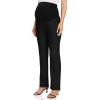 imageFoucome Womens Maternity Pants Over The Belly Comfy Stretch Dress Pants for Work Career Office PantsBlack