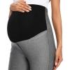 imageFoucome Womens Maternity Pants Over The Belly Comfy Stretch Dress Pants for Work Career Office PantsHeather Grey