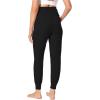 imageFoucome Womens Maternity Pants Stretchy Jogger Sweatpants Comfy Casual Pregnancy Workout Lounge Pants with Pockets2pack Black