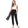imageFoucome Womens Maternity Pants Stretchy Jogger Sweatpants Comfy Casual Pregnancy Workout Lounge Pants with Pockets2pack Black