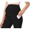 imageFoucome Womens Maternity Pants Stretchy Jogger Sweatpants Comfy Casual Pregnancy Workout Lounge Pants with Pockets2pack Black