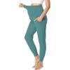 imageFoucome Womens Maternity Pants Stretchy Jogger Sweatpants Comfy Casual Pregnancy Workout Lounge Pants with Pockets2pack BlackDark Green