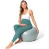 imageFoucome Womens Maternity Pants Stretchy Jogger Sweatpants Comfy Casual Pregnancy Workout Lounge Pants with Pockets2pack BlackDark Green
