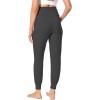 imageFoucome Womens Maternity Pants Stretchy Jogger Sweatpants Comfy Casual Pregnancy Workout Lounge Pants with Pockets2pack BlackDark Grey